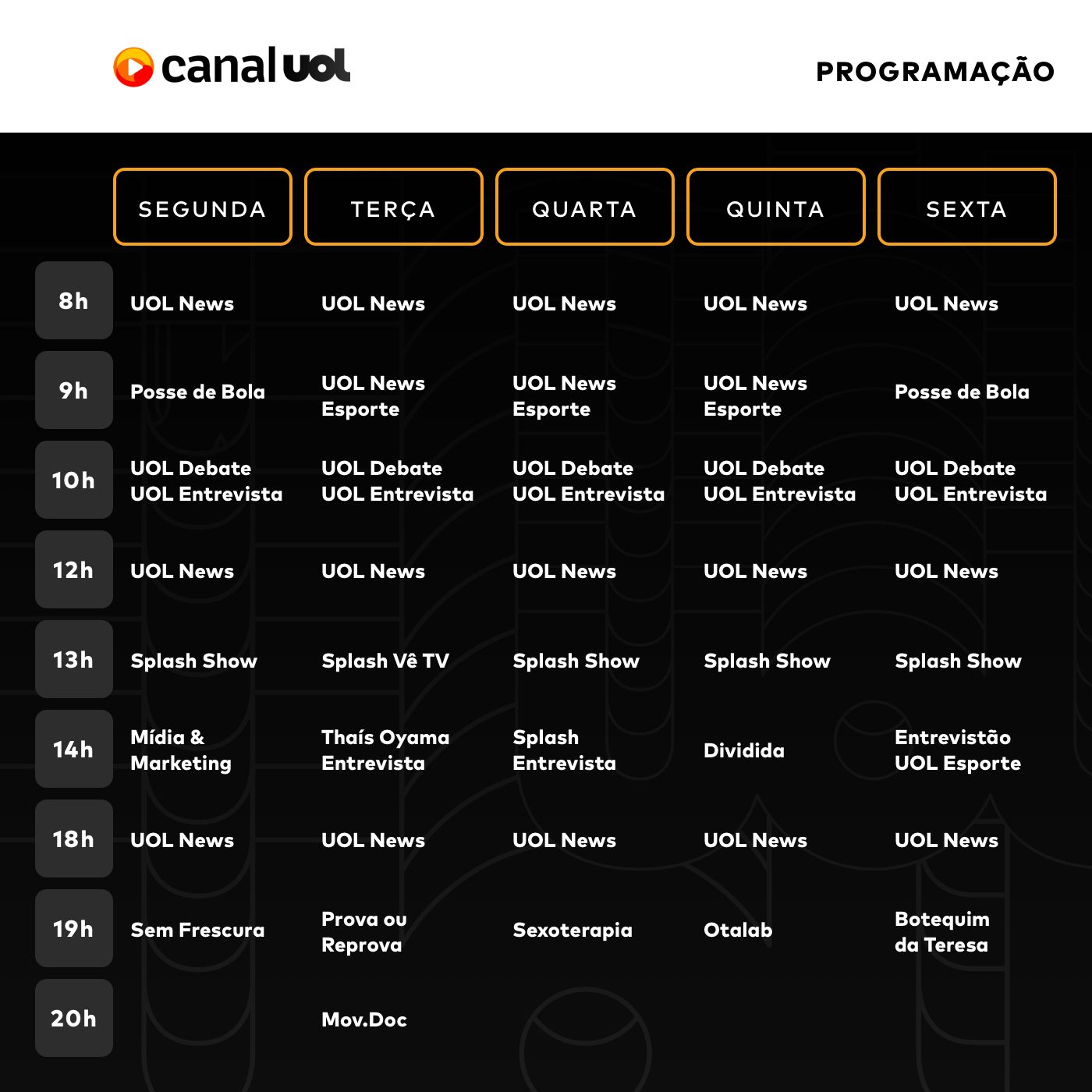 Canal UOL estreia programação diária em vídeo