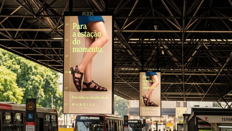 Mundial Calçados lança outdoor dinâmico que muda vitrine de sapatos conforme o clima de São Paulo