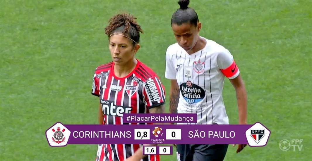 Placar da final do Paulista Feminino 2019 é alterado para mostrar diferença salarial entre homens e mulheres