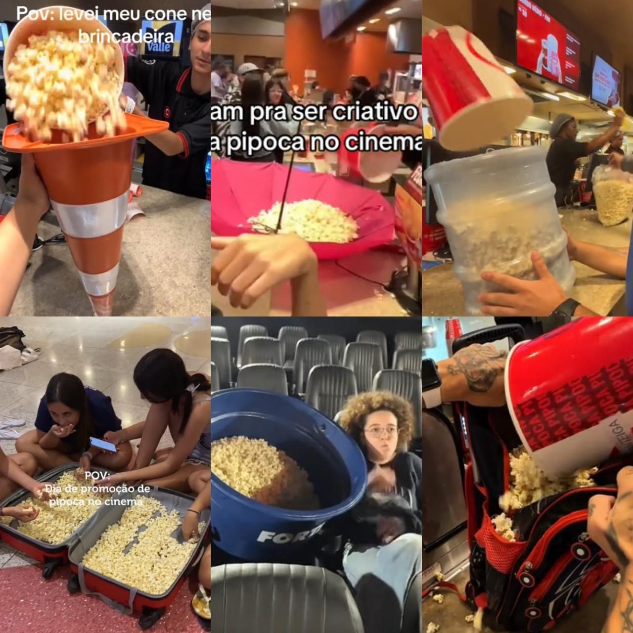 Os recipientes de Pipoca mais absurdos da promoção da Cinemark