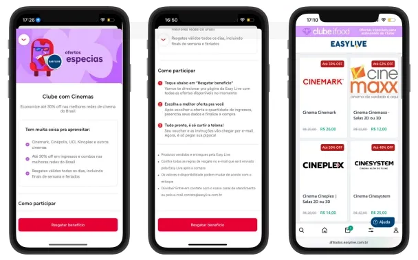 Clube iFood oferece até 60% de desconto em ingressos durante temporada do Oscar