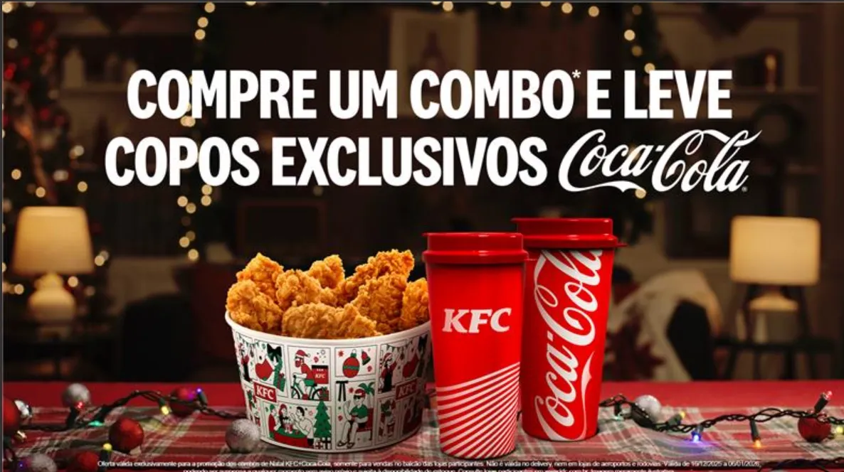 KFC e Coca-Cola lançam campanha nacional de Natal com combos para compartilhar