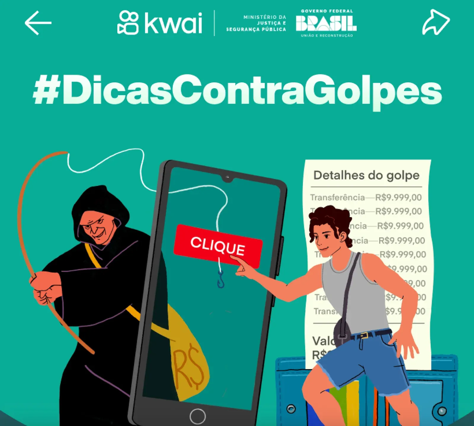 Kwai lança página especial com dicas de segurança digital em parceria com MJSP e Secom
