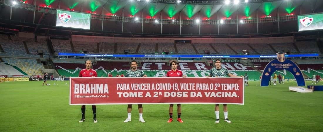 Brahma cria incentiva à segunda dose da vacina no Brasileirão
