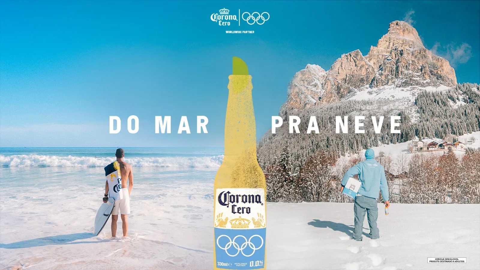 Corona Cero lança minissérie com surfistas e apresenta embaixador para Milão Cortina 2026