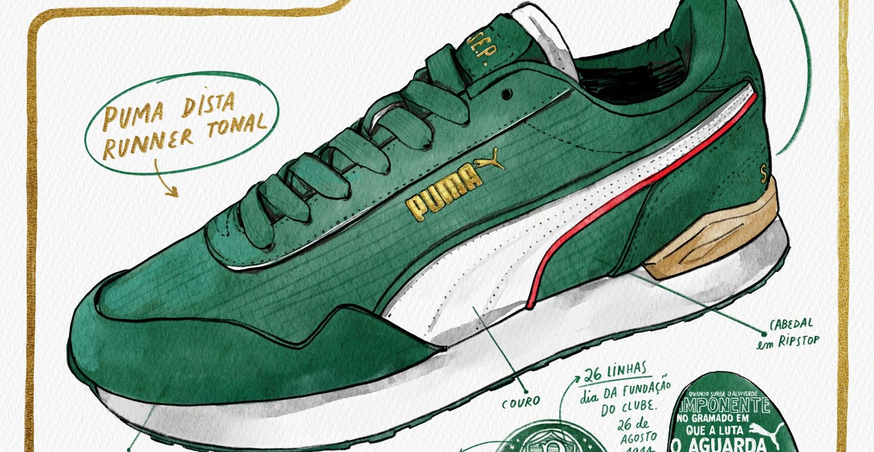 Puma e Palmeiras lançam tênis em homenagem aos 110 anos do clube