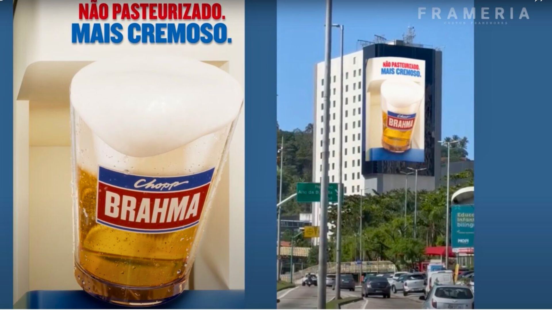 Chopp Brahma gigante invade a pista da Barra da Tijuca no Rio