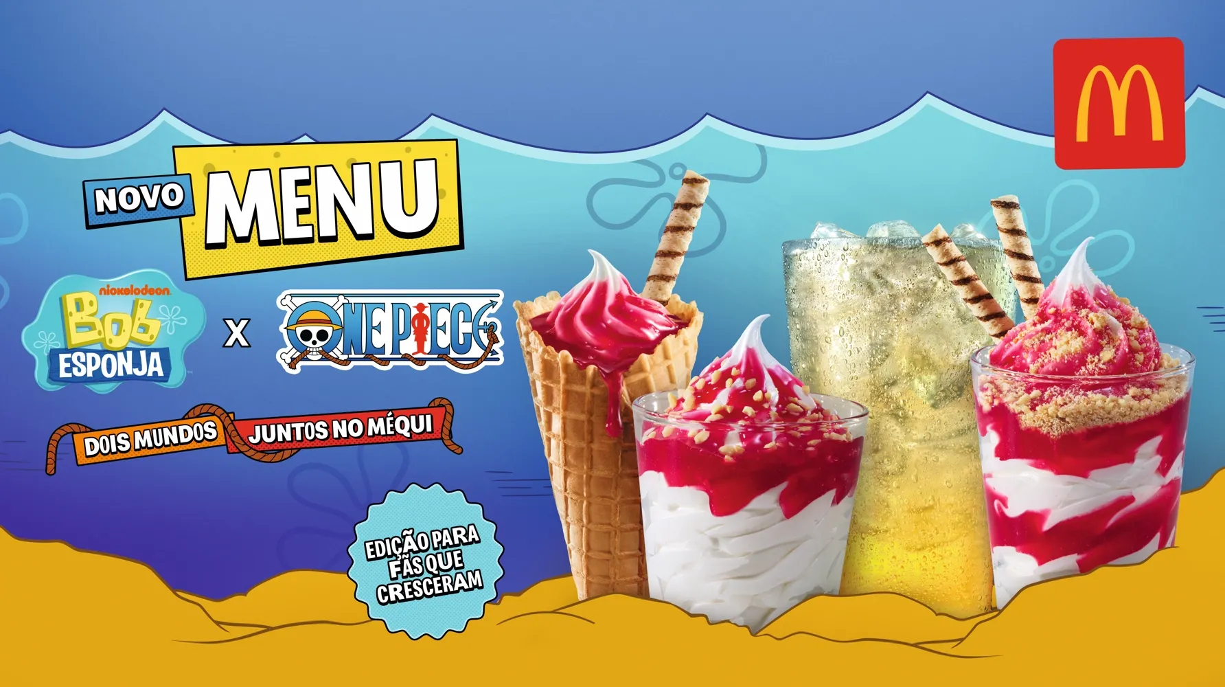 McDonald’s une Bob Esponja e ONE PIECE em collab criada pela GALERIA