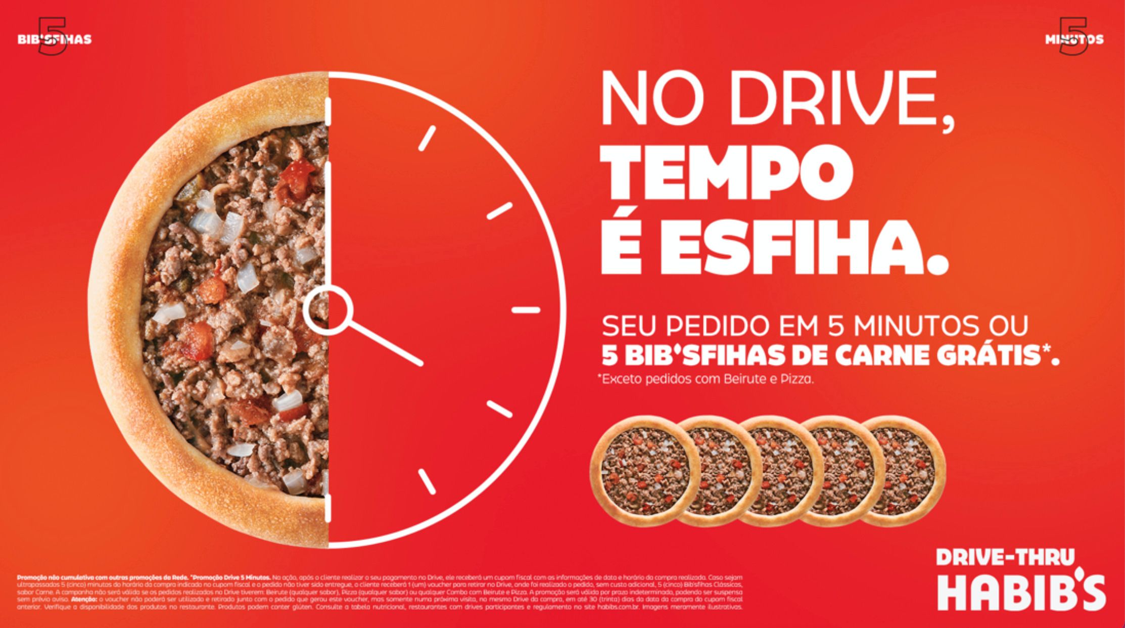 Habib’s dá 5 esfirras grátis se o drive-thru passar de 5 minutos