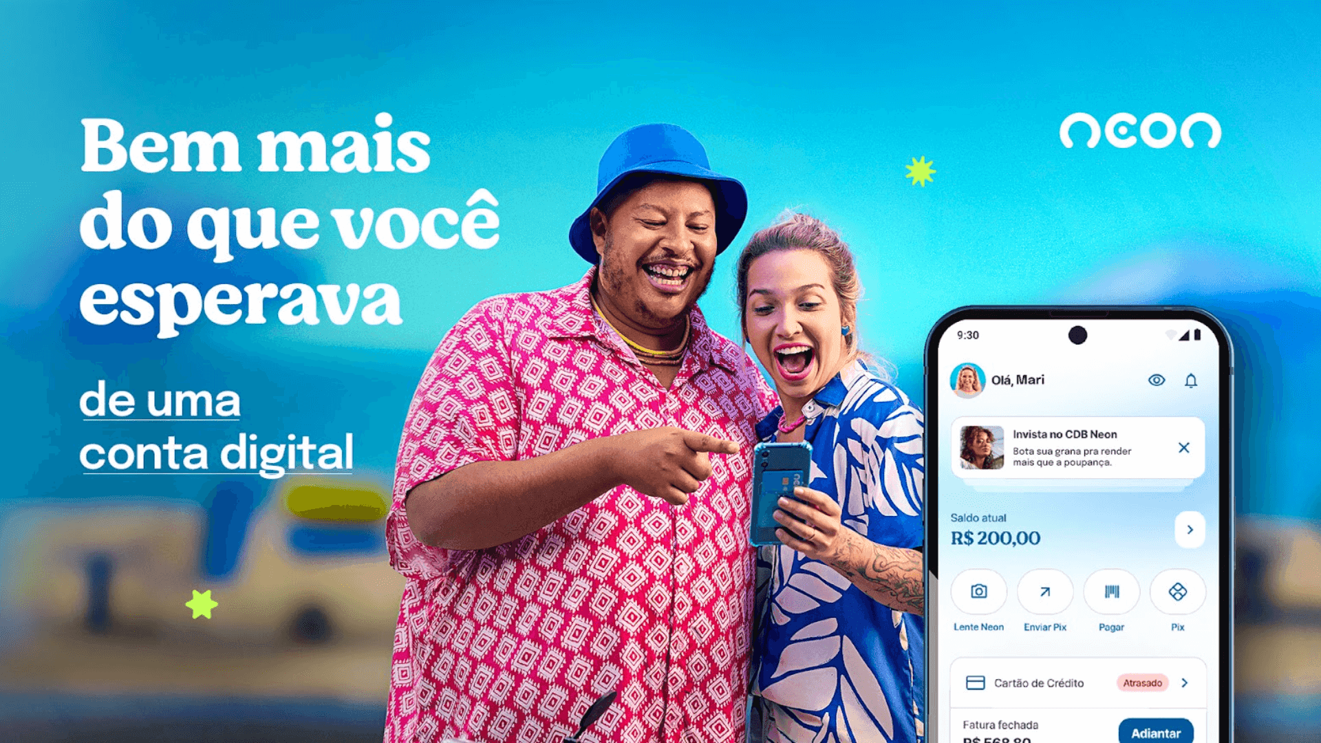 Neon lança campanha bem humorada para apresentar novo app