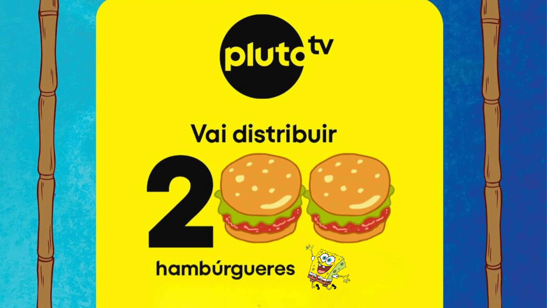 No Dia do Hambúrguer, Pluto TV distribuirá 200 combos no restaurante oficial do Bob Esponja 