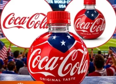 Coca-Cola lança garrafas em formato de bola de futebol para a Copa do Mundo de 2026