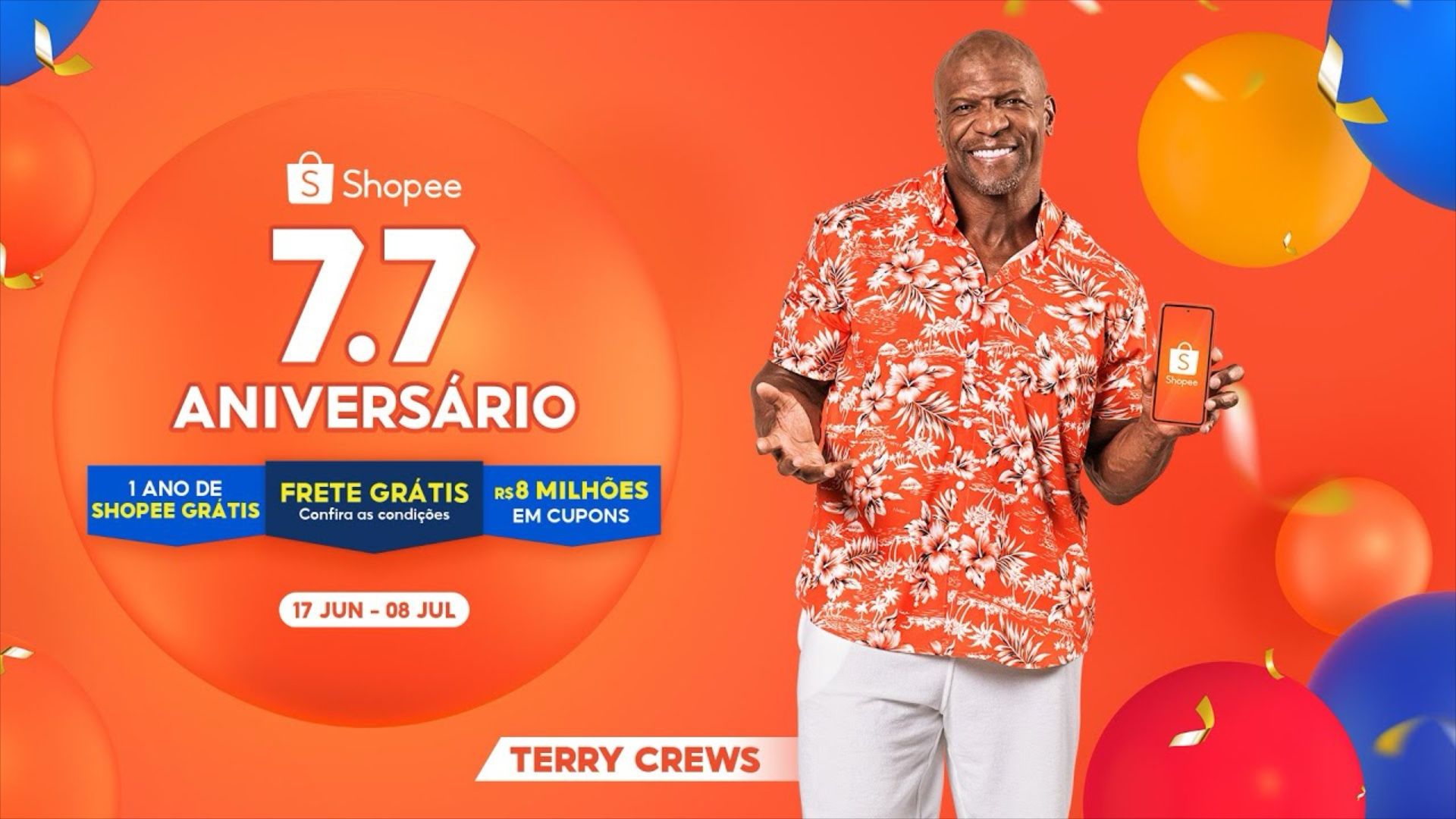 Terry Crews estrela nova campanha de aniversário da Shopee