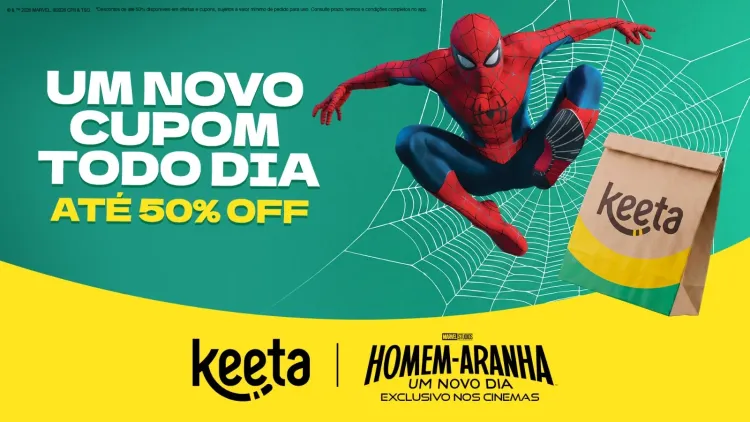 Keeta aposta no Homem-Aranha para acelerar sua entrada no Brasil e disputar espaço no mercado de delivery