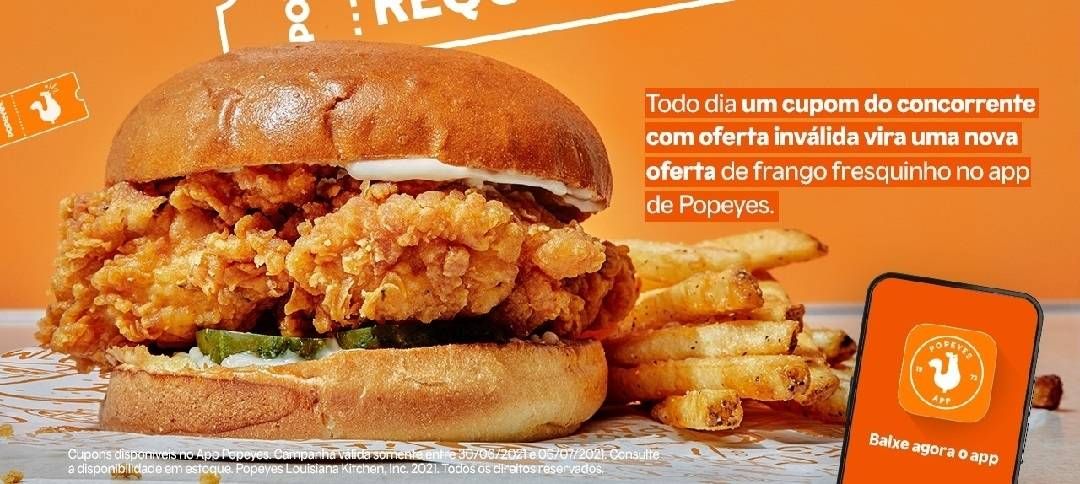 Popeyes lança app e requenta os cupons antigos de concorrentes