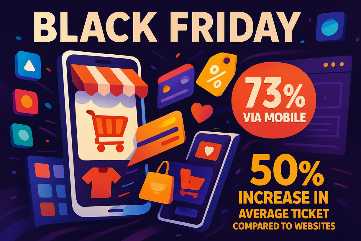 Black Friday 2025: estudo da Kobe Apps aponta avanço do mobile e alta de 43% na intenção de gasto