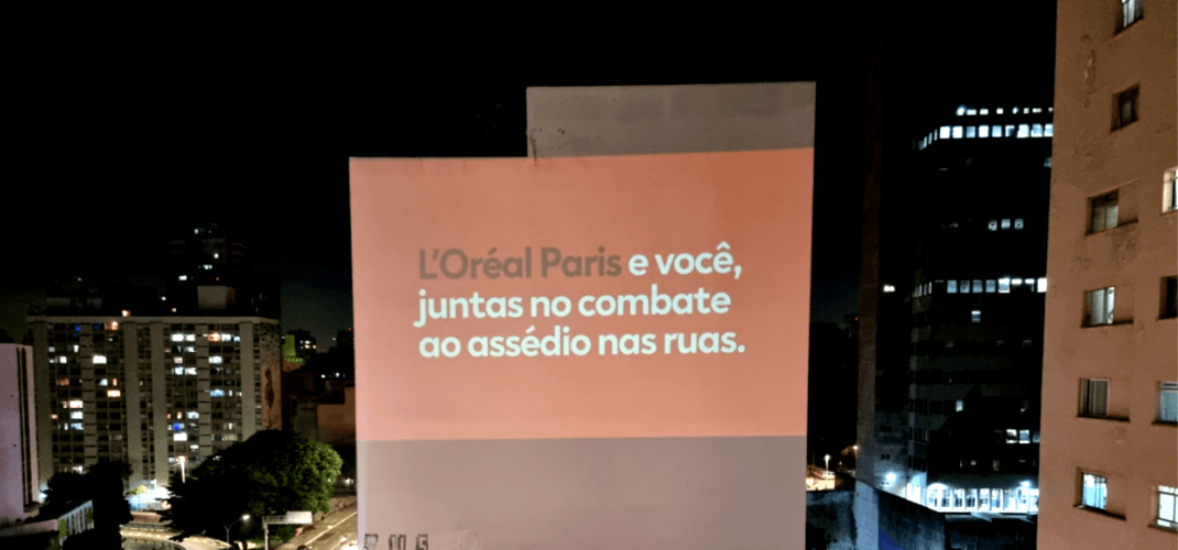 L’Oréal Paris faz projeção em combate à violência sexual