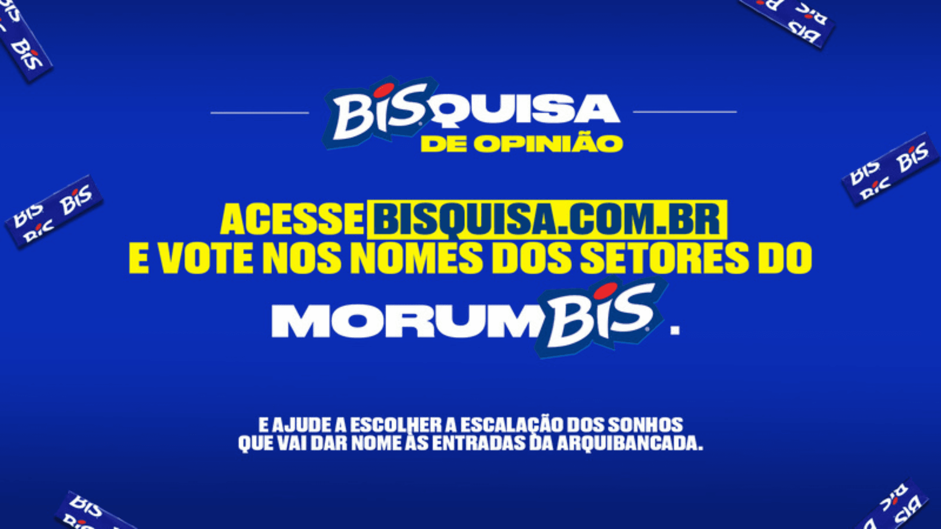 Bis lança ‘Bisquisa’ para torcedores escolherem novos nomes para os setores do MorumBis