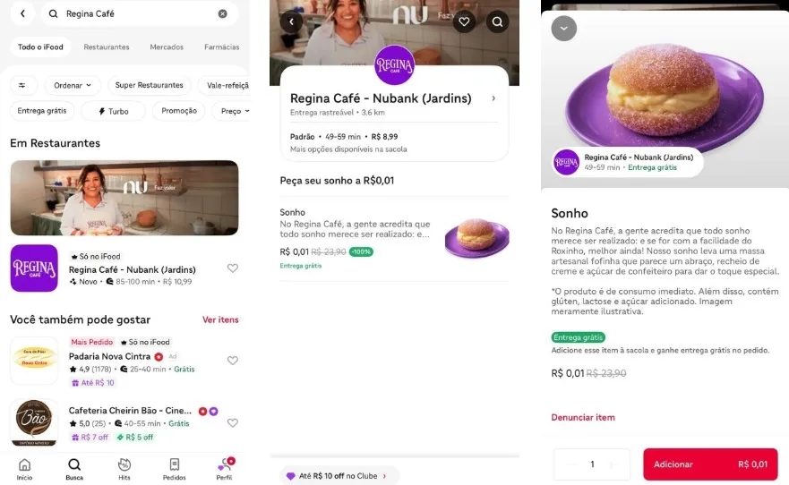 Nubank e iFood vendem "sonhos" por R$ 0,01 em ação que une TV Globo e vida real