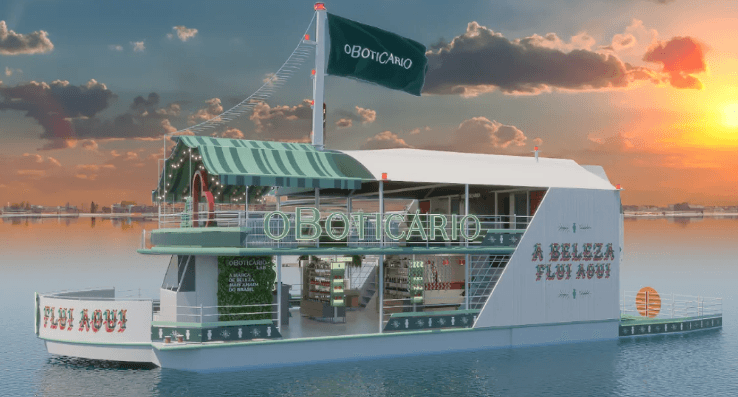 O Boticário inaugura loja-conceito em barco no Pará