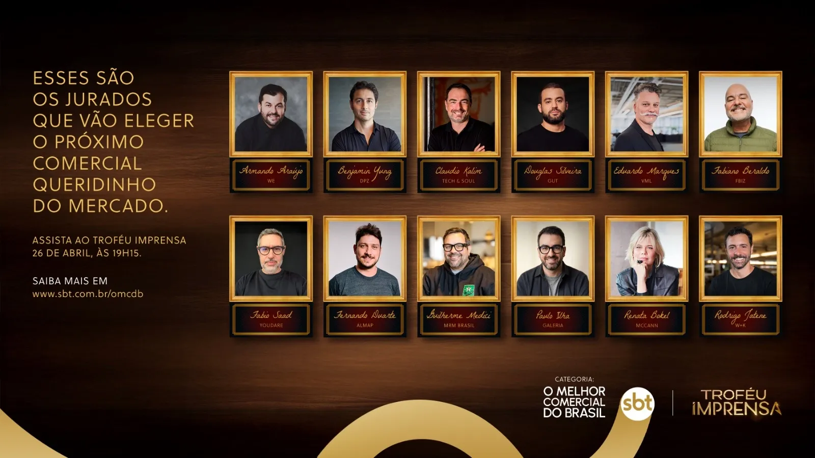 SBT define júri técnico para o prêmio O Melhor Comercial do Brasil 2025