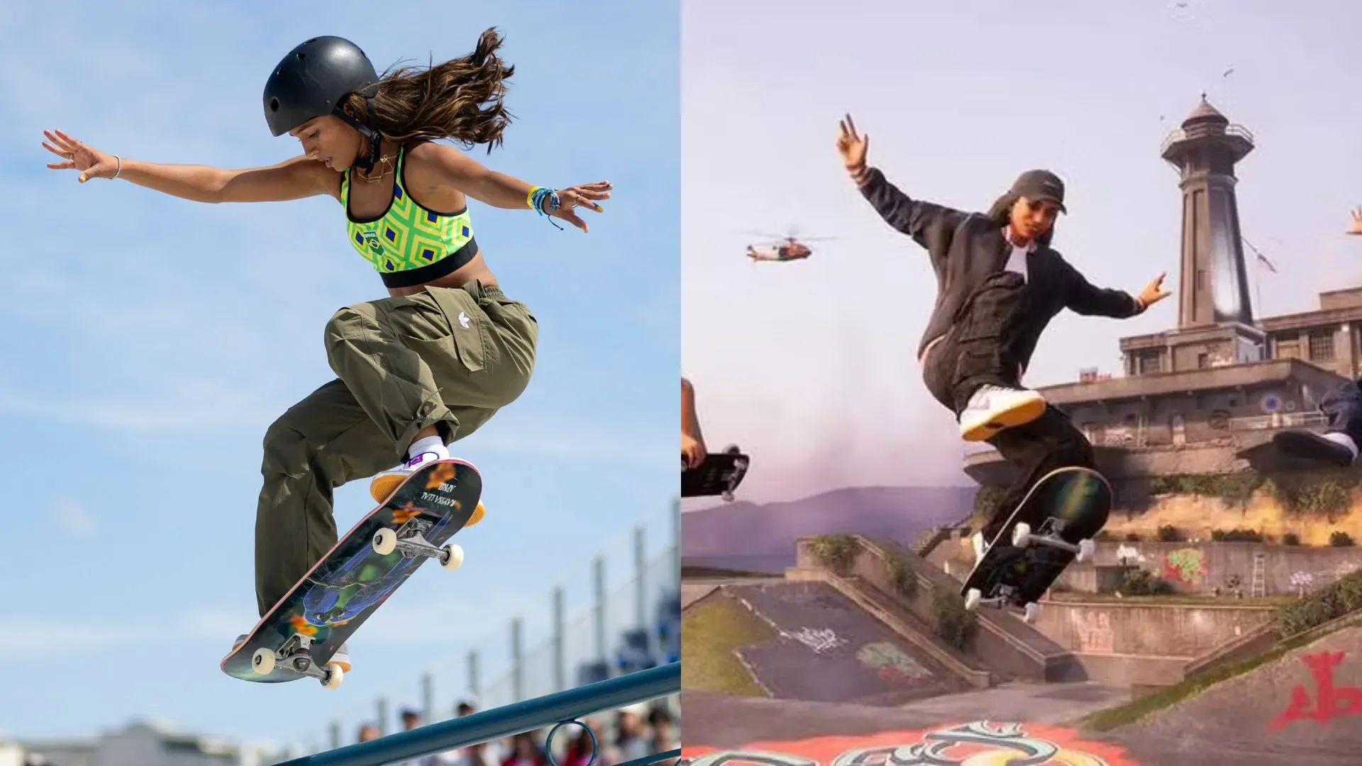Rayssa Leal joga com sua personagem em Tony Hawk’s Pro Skater