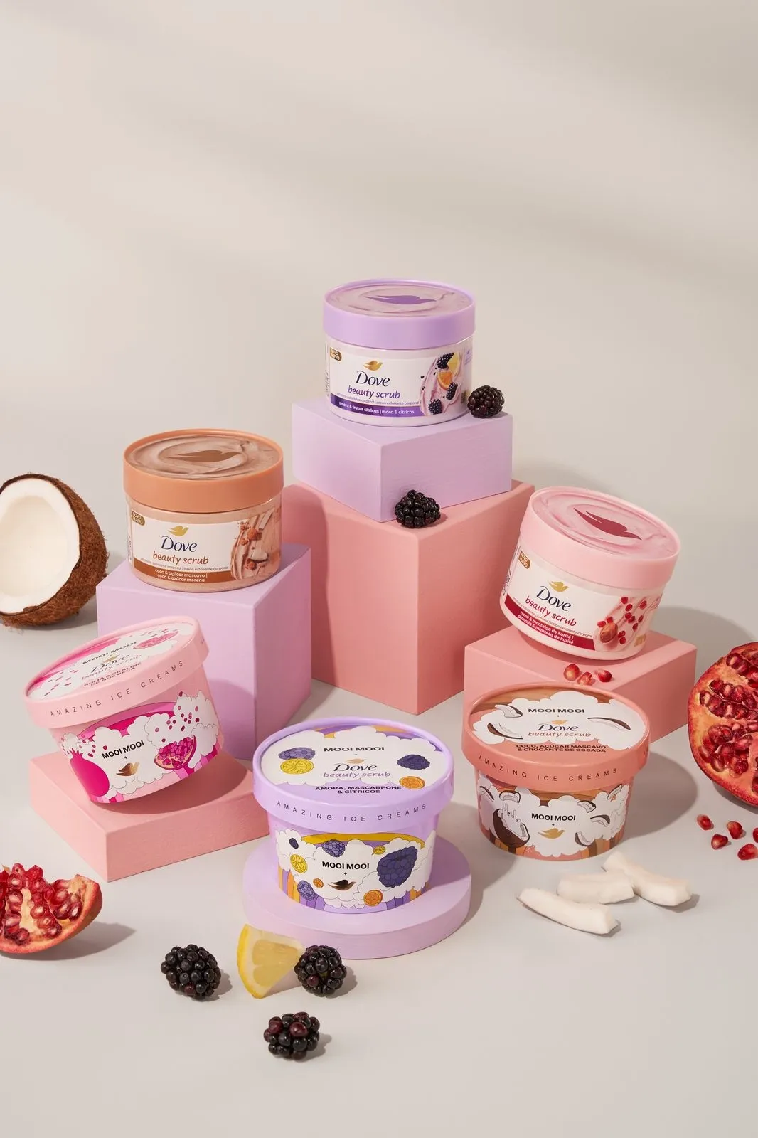 Collab de Dove e MOOI MOOI: Sorvetes Exclusivos Levam Fragrâncias de Esfoliantes à Gastronomia
