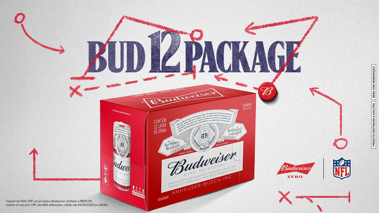 Budweiser conecta jogada da NFL a descontos no Zé Delivery
