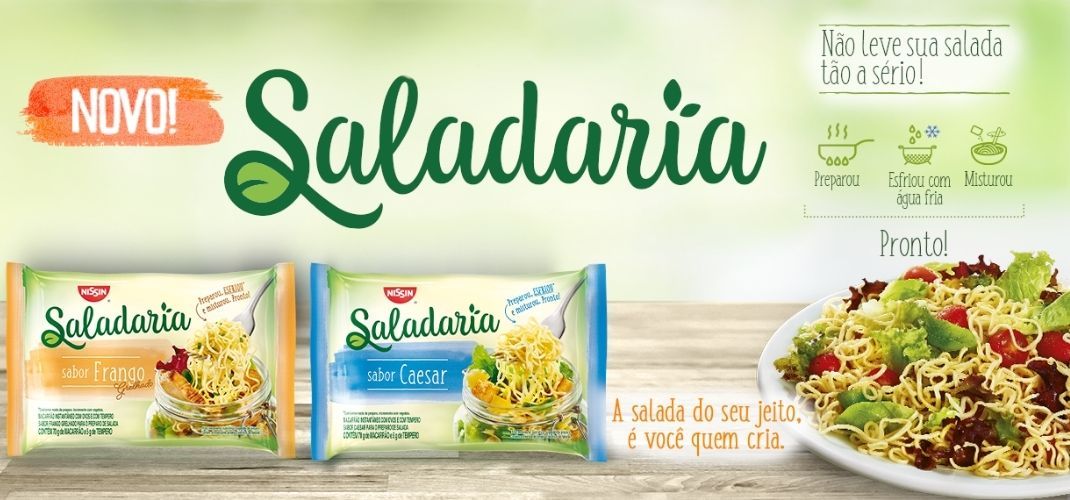 Já viu Miojo pra salada? Nissin acaba de lançar Saladaria
