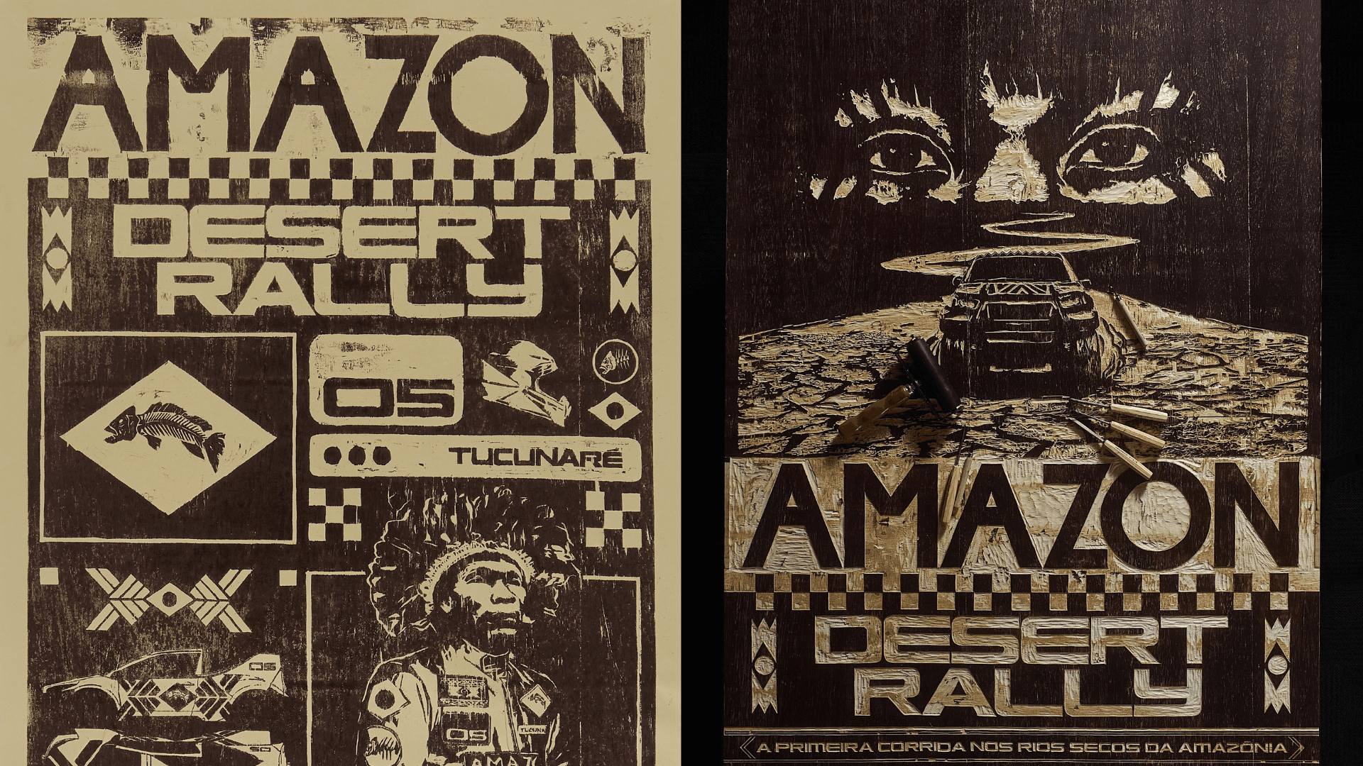 ‘Amazon Desert Rally’ alerta para desertificação na Amazônia com rally fictício e xilogravura