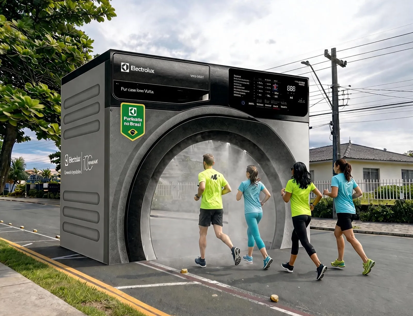Electrolux instala lava e seca gigante para refrescar corredores na Maratona internacional do Paraná