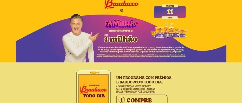 Bauducco se une ao Familhão em parceria inédita no Domingão do Huck