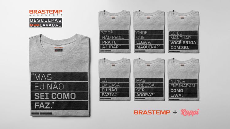 Brastemp e Rappi distribuem camisetas com “desculpas deslavadas”