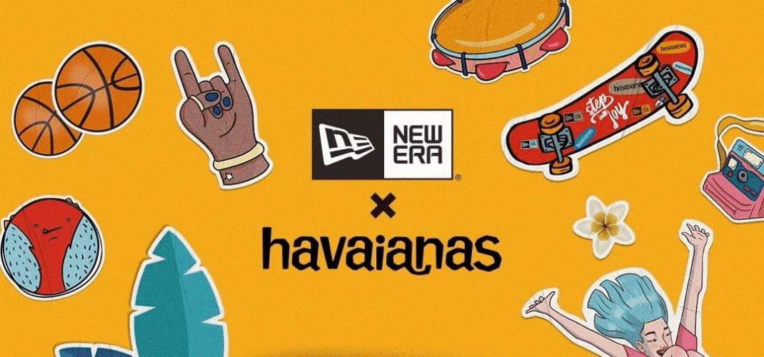 Havaianas na cabeça e New Era nos pés