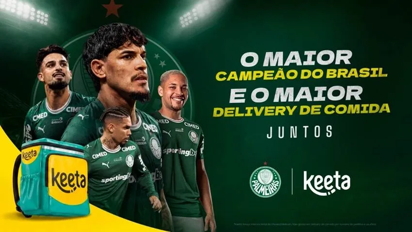 Keeta fecha patrocínio digital com o Palmeiras até o fim de 2026