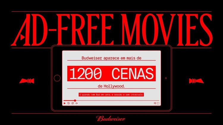 Budweiser lança campanha que elimina anúncios em filmes