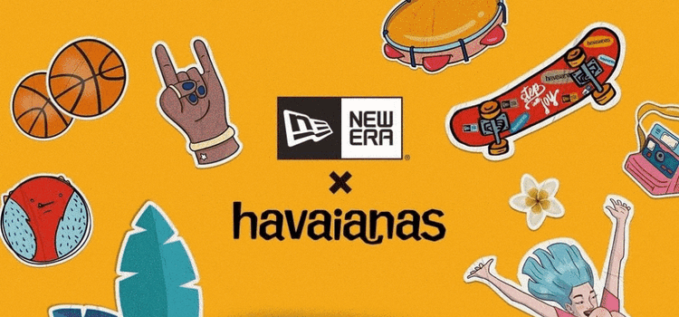 Havaianas na cabeça e New Era nos pés
