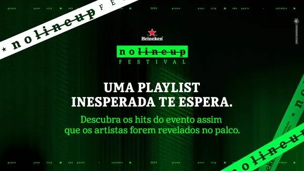 Deezer é o player oficial do Heineken No Lineup Festival, que revela artistas em tempo real