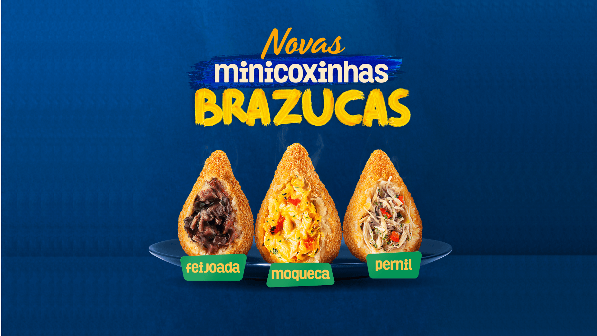 Ragazzo inova e lança coxinhas de feijoada, pernil e moqueca