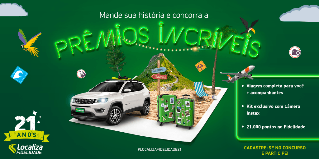 Localiza comemora 21 anos do Programa de Fidelidade dando prêmios