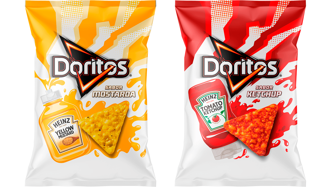 Doritos e Heinz lançam sabores Ketchup e Mostarda