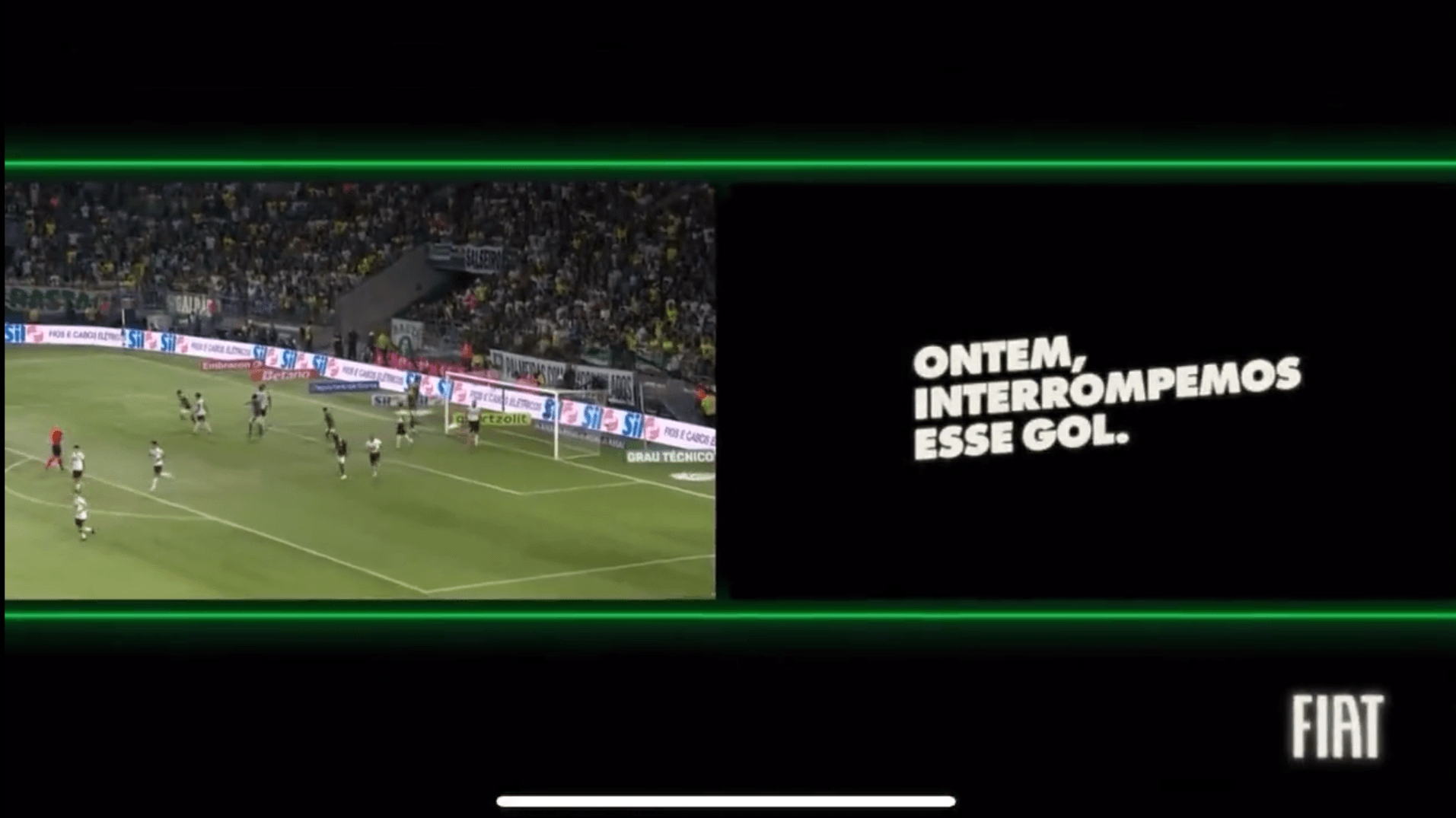 Após “atrapalhar” gol, Fiat interrompe seu próprio comercial para mostrar o lance