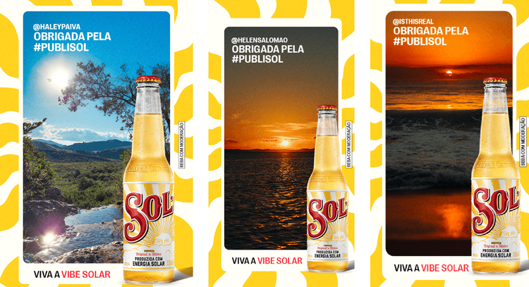 Cerveja Sol usa fotos do público em campanha