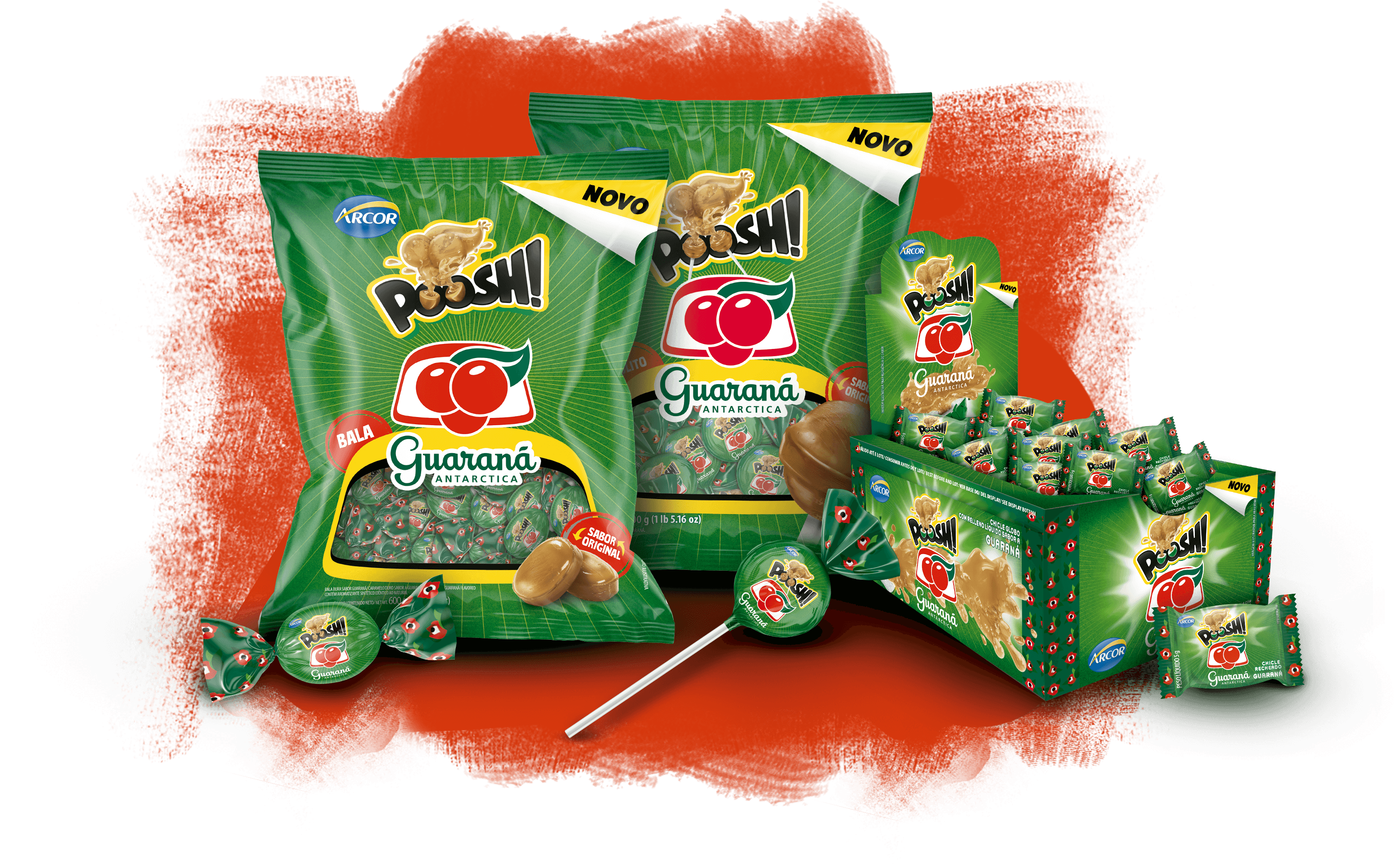 Arcor lança chiclete, bala e pirulito sabor Guaraná Antarctica