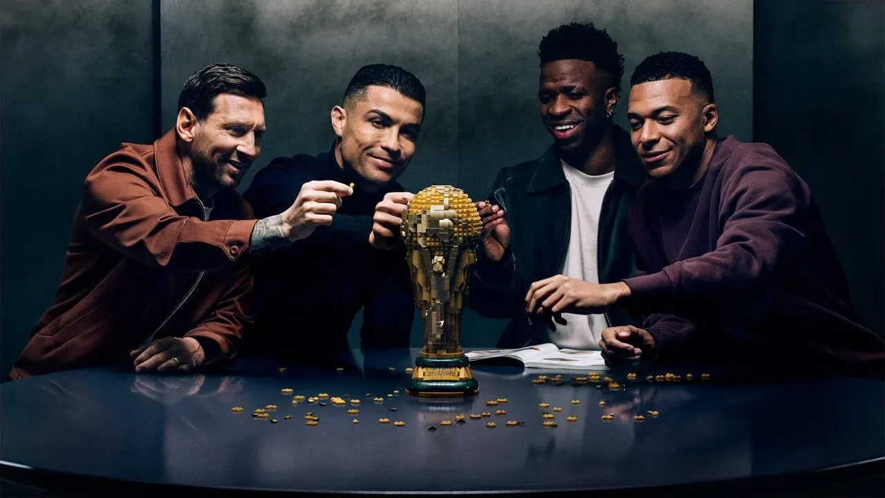 LEGO lança coleção de elite com Messi, Cristiano Ronaldo, Mbappé e Vini Jr