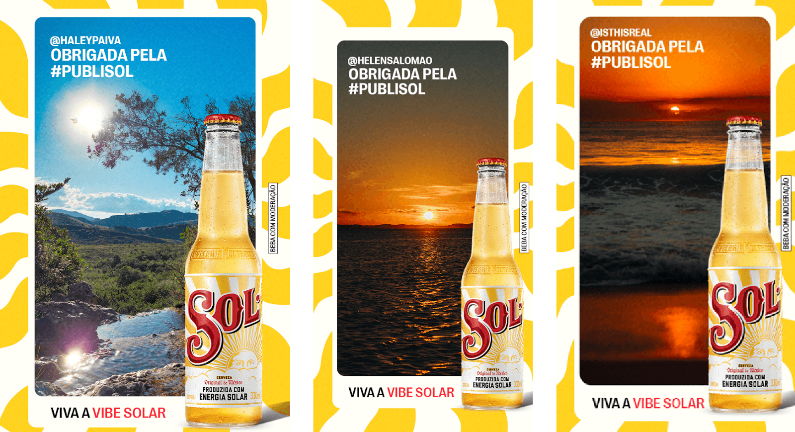 Cerveja Sol usa fotos do público em campanha
