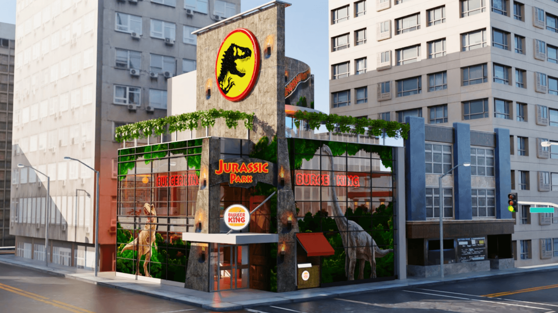 Burger King decora restaurantes em comemoração aos 30 anos de Jurassic Park
