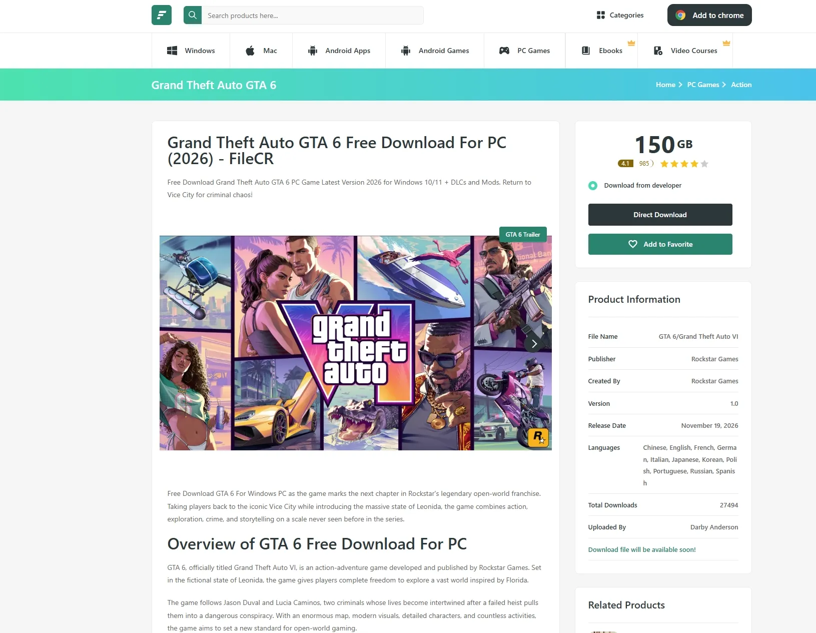 Golpistas se antecipam a GTA 6 e criam sites falsos para roubar dados e pagamentos, aponta Avast