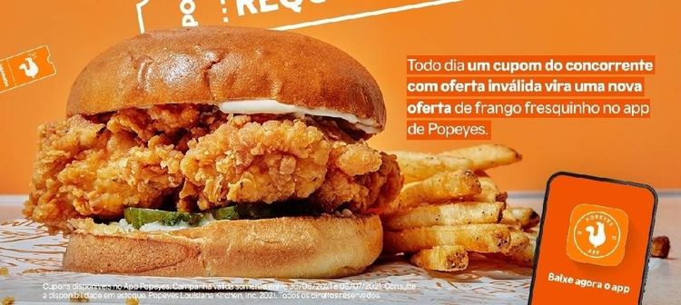 Popeyes lança app e requenta os cupons antigos de concorrentes