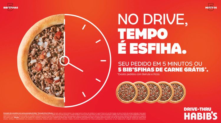 Habib’s dá 5 esfirras grátis se o drive-thru passar de 5 minutos